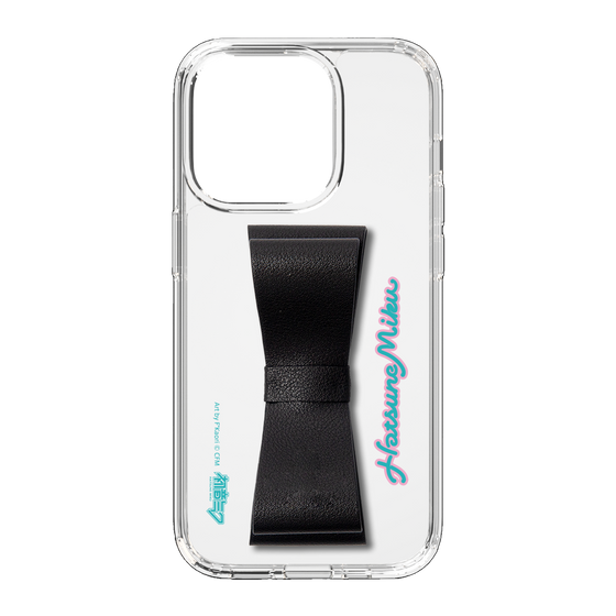 Slim Protection Case - STAND & RING RIBBON Black［ HATSUNE MIKU - Ribbon - Logo ］