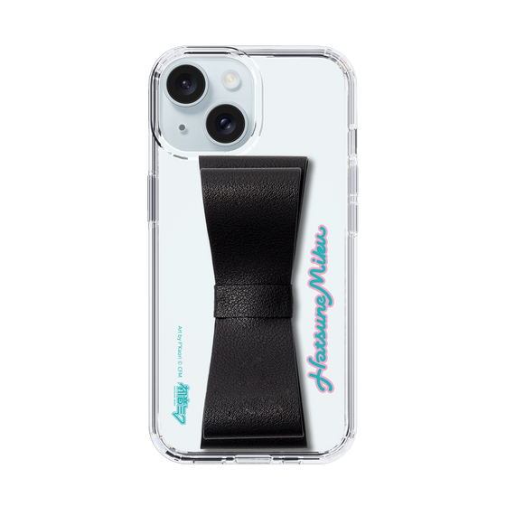 Slim Protection Case - STAND & RING RIBBON Black［ HATSUNE MIKU - Ribbon - Logo ］