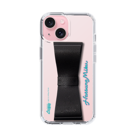 Slim Protection Case - STAND & RING RIBBON Black［ HATSUNE MIKU - Ribbon - Logo ］