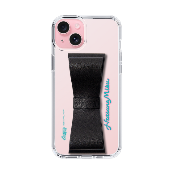 Slim Protection Case - STAND & RING RIBBON Black［ HATSUNE MIKU - Ribbon - Logo ］