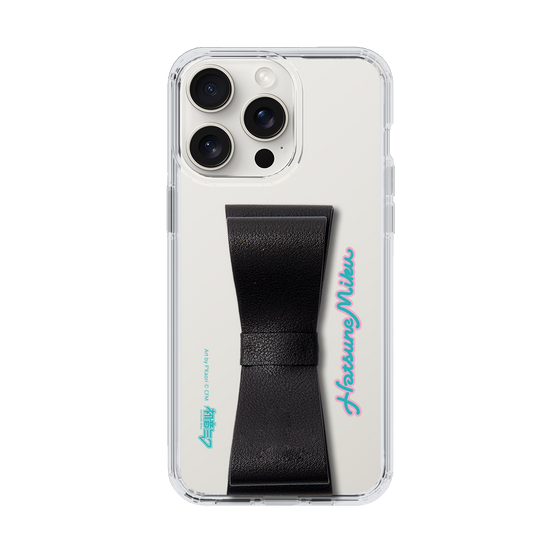 Slim Protection Case - STAND & RING RIBBON Black［ HATSUNE MIKU - Ribbon - Logo ］