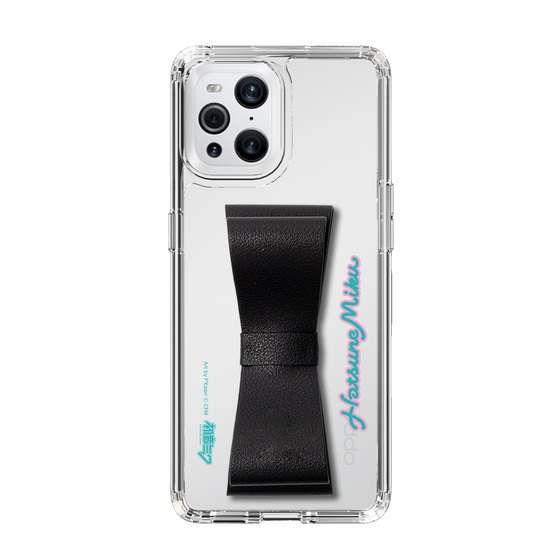 Slim Protection Case - STAND & RING RIBBON Black［ HATSUNE MIKU - Ribbon - Logo ］