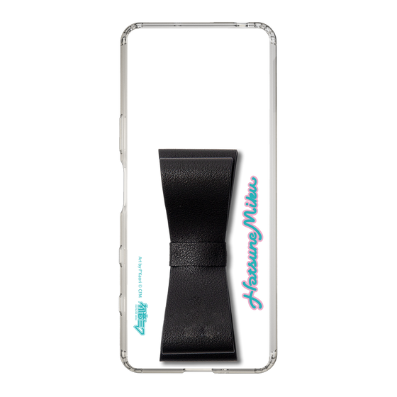 Slim Protection Case - STAND & RING RIBBON Black［ HATSUNE MIKU - Ribbon - Logo ］