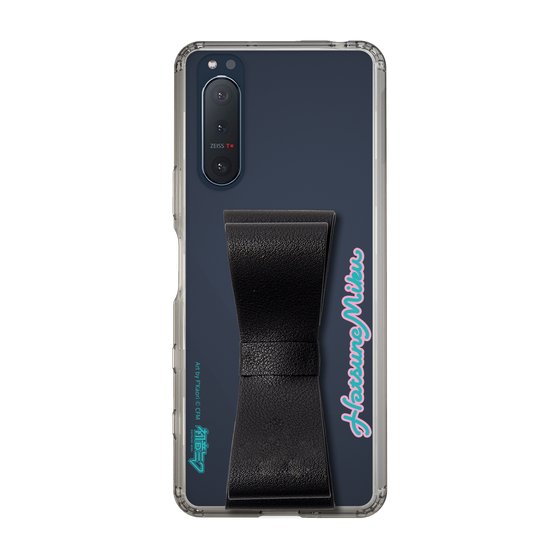 Slim Protection Case - STAND & RING RIBBON Black［ HATSUNE MIKU - Ribbon - Logo ］