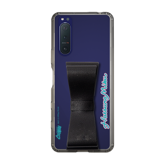 Slim Protection Case - STAND & RING RIBBON Black［ HATSUNE MIKU - Ribbon - Logo ］