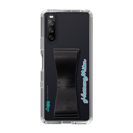 Slim Protection Case - STAND & RING RIBBON Black［ HATSUNE MIKU - Ribbon - Logo ］