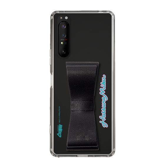 Slim Protection Case - STAND & RING RIBBON Black［ HATSUNE MIKU - Ribbon - Logo ］