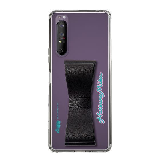 Slim Protection Case - STAND & RING RIBBON Black［ HATSUNE MIKU - Ribbon - Logo ］