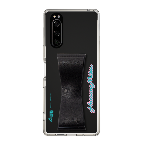 Slim Protection Case - STAND & RING RIBBON Black［ HATSUNE MIKU - Ribbon - Logo ］