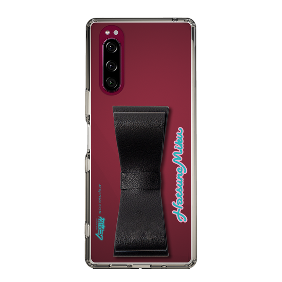 Slim Protection Case - STAND & RING RIBBON Black［ HATSUNE MIKU - Ribbon - Logo ］