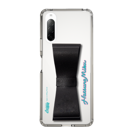 Slim Protection Case - STAND & RING RIBBON Black［ HATSUNE MIKU - Ribbon - Logo ］