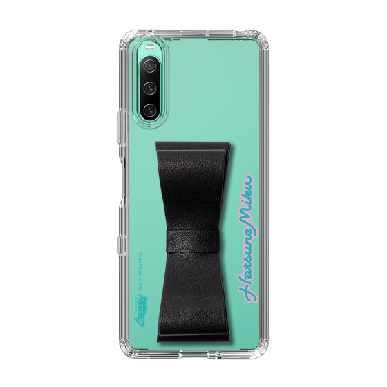 Slim Protection Case - STAND & RING RIBBON Black［ HATSUNE MIKU - Ribbon - Logo ］