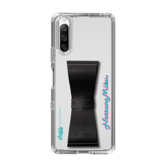 Slim Protection Case - STAND & RING RIBBON Black［ HATSUNE MIKU - Ribbon - Logo ］