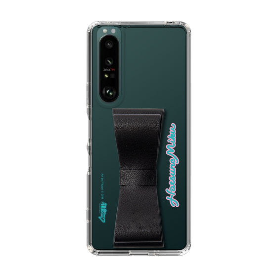 Slim Protection Case - STAND & RING RIBBON Black［ HATSUNE MIKU - Ribbon - Logo ］