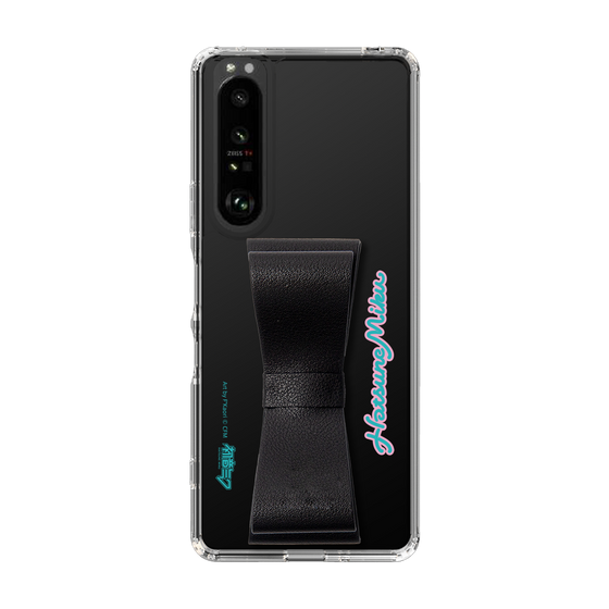 Slim Protection Case - STAND & RING RIBBON Black［ HATSUNE MIKU - Ribbon - Logo ］