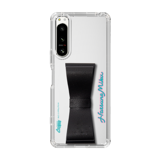Slim Protection Case - STAND & RING RIBBON Black［ HATSUNE MIKU - Ribbon - Logo ］