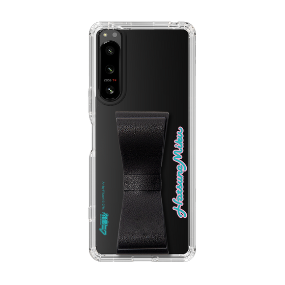 Slim Protection Case - STAND & RING RIBBON Black［ HATSUNE MIKU - Ribbon - Logo ］