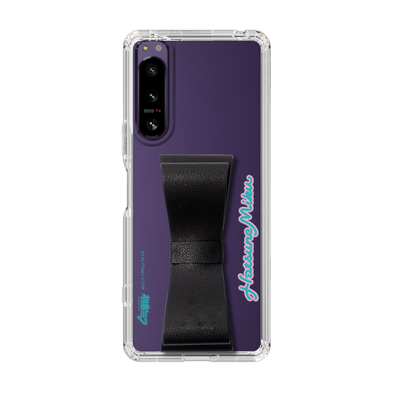 Slim Protection Case - STAND & RING RIBBON Black［ HATSUNE MIKU - Ribbon - Logo ］