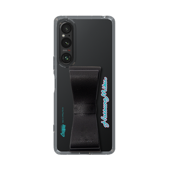 Slim Protection Case - STAND & RING RIBBON Black［ HATSUNE MIKU - Ribbon - Logo ］