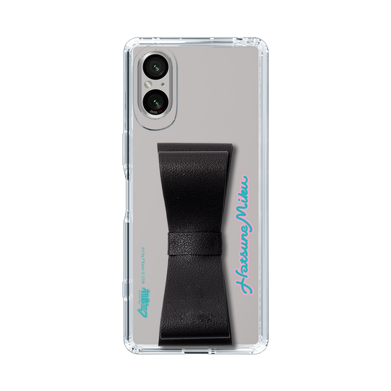 Slim Protection Case - STAND & RING RIBBON Black［ HATSUNE MIKU - Ribbon - Logo ］