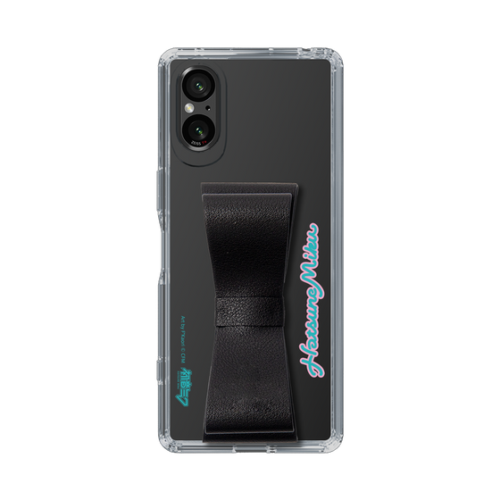 Slim Protection Case - STAND & RING RIBBON Black［ HATSUNE MIKU - Ribbon - Logo ］