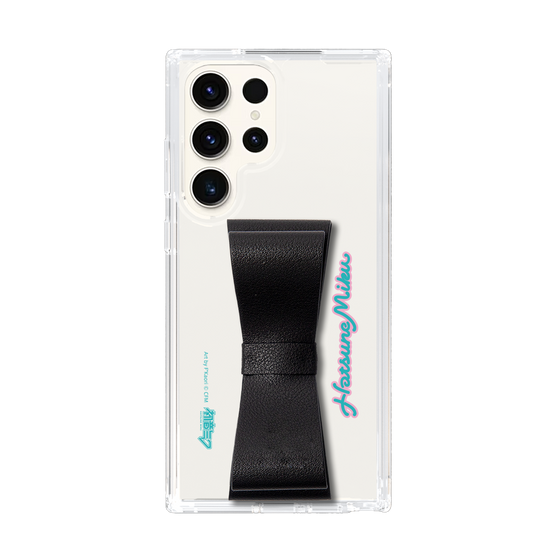 Slim Protection Case - STAND & RING RIBBON Black［ HATSUNE MIKU - Ribbon - Logo ］
