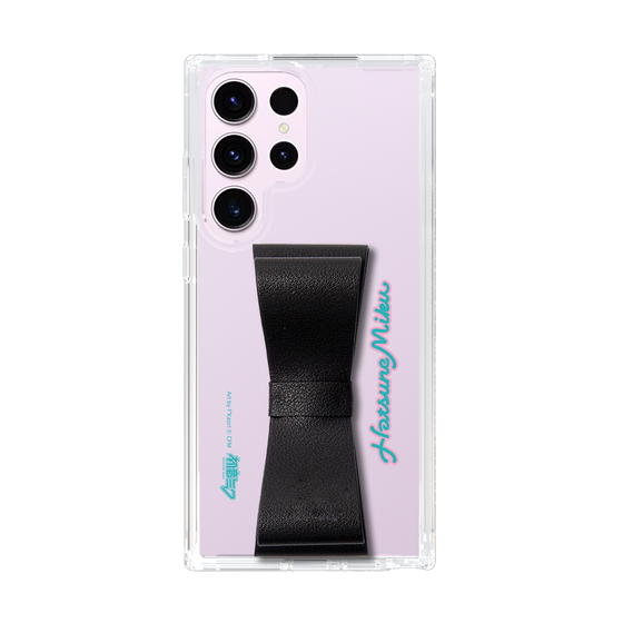 Slim Protection Case - STAND & RING RIBBON Black［ HATSUNE MIKU - Ribbon - Logo ］