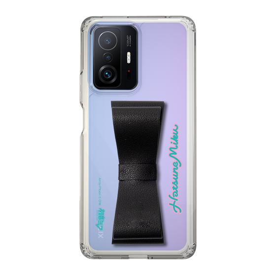 Slim Protection Case - STAND & RING RIBBON Black［ HATSUNE MIKU - Ribbon - Logo ］