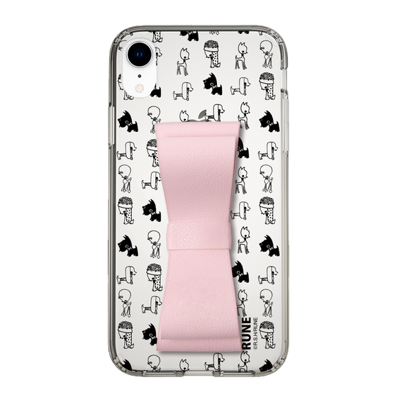 Slim Protection Case - STAND & RING RIBBON Sakura Pink［ Rune Naito - RUNE Animal Dog ］