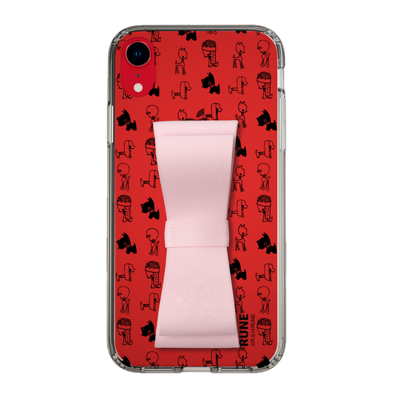 Slim Protection Case - STAND & RING RIBBON Sakura Pink［ Rune Naito - RUNE Animal Dog ］