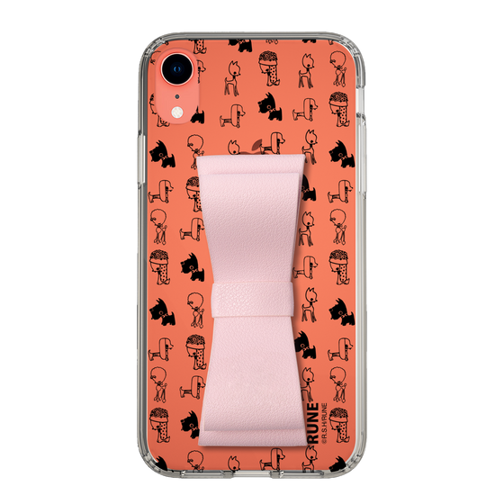 Slim Protection Case - STAND & RING RIBBON Sakura Pink［ Rune Naito - RUNE Animal Dog ］