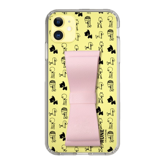 Slim Protection Case - STAND & RING RIBBON Sakura Pink［ Rune Naito - RUNE Animal Dog ］