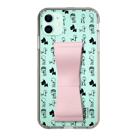 Slim Protection Case - STAND & RING RIBBON Sakura Pink［ Rune Naito - RUNE Animal Dog ］