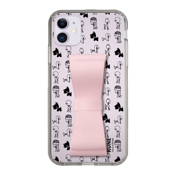 Slim Protection Case - STAND & RING RIBBON Sakura Pink［ Rune Naito - RUNE Animal Dog ］