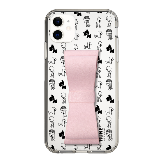 Slim Protection Case - STAND & RING RIBBON Sakura Pink［ Rune Naito - RUNE Animal Dog ］