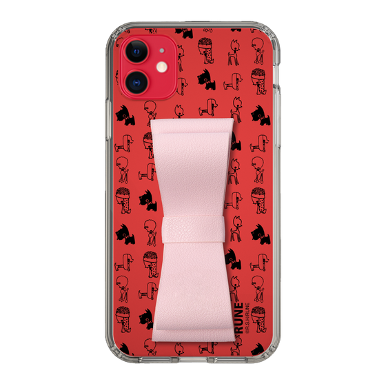 Slim Protection Case - STAND & RING RIBBON Sakura Pink［ Rune Naito - RUNE Animal Dog ］