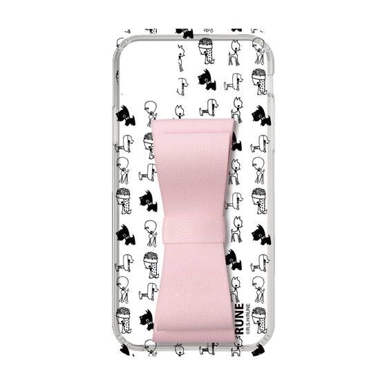 Slim Protection Case - STAND & RING RIBBON Sakura Pink［ Rune Naito - RUNE Animal Dog ］