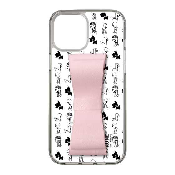 Slim Protection Case - STAND & RING RIBBON Sakura Pink［ Rune Naito - RUNE Animal Dog ］