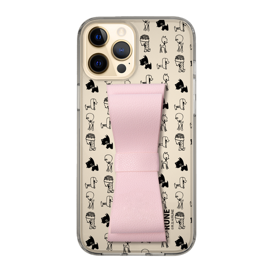 Slim Protection Case - STAND & RING RIBBON Sakura Pink［ Rune Naito - RUNE Animal Dog ］