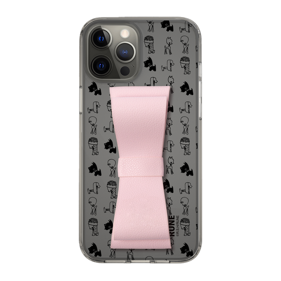 Slim Protection Case - STAND & RING RIBBON Sakura Pink［ Rune Naito - RUNE Animal Dog ］