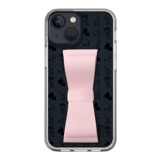 Slim Protection Case - STAND & RING RIBBON Sakura Pink［ Rune Naito - RUNE Animal Dog ］