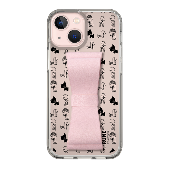 Slim Protection Case - STAND & RING RIBBON Sakura Pink［ Rune Naito - RUNE Animal Dog ］