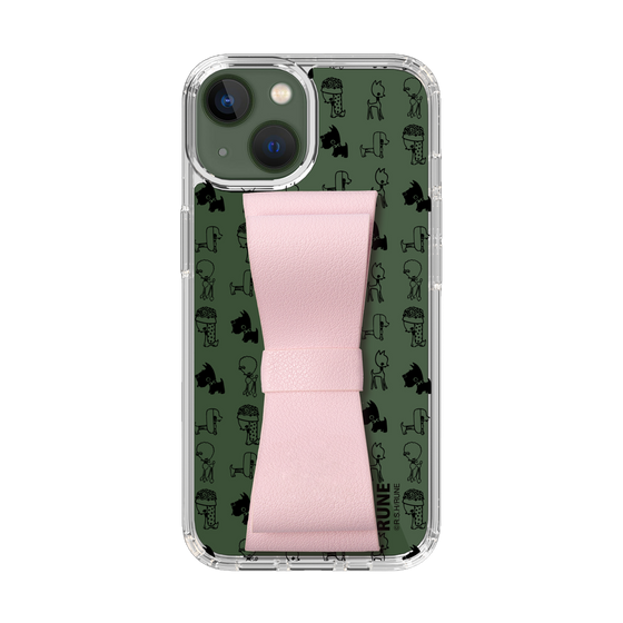 Slim Protection Case - STAND & RING RIBBON Sakura Pink［ Rune Naito - RUNE Animal Dog ］