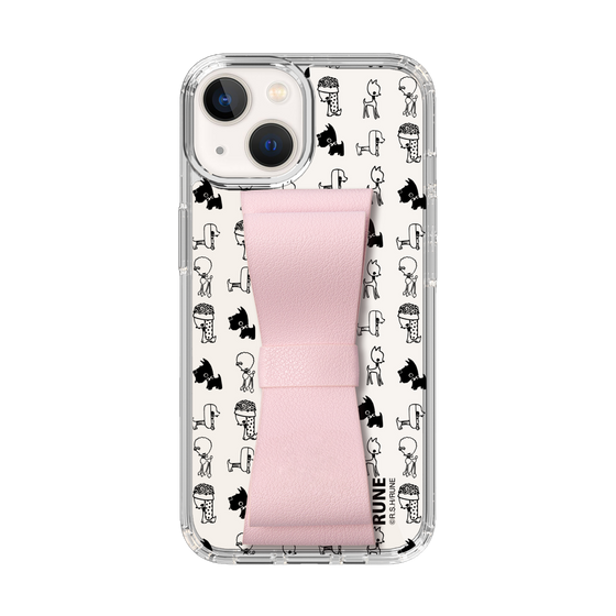Slim Protection Case - STAND & RING RIBBON Sakura Pink［ Rune Naito - RUNE Animal Dog ］