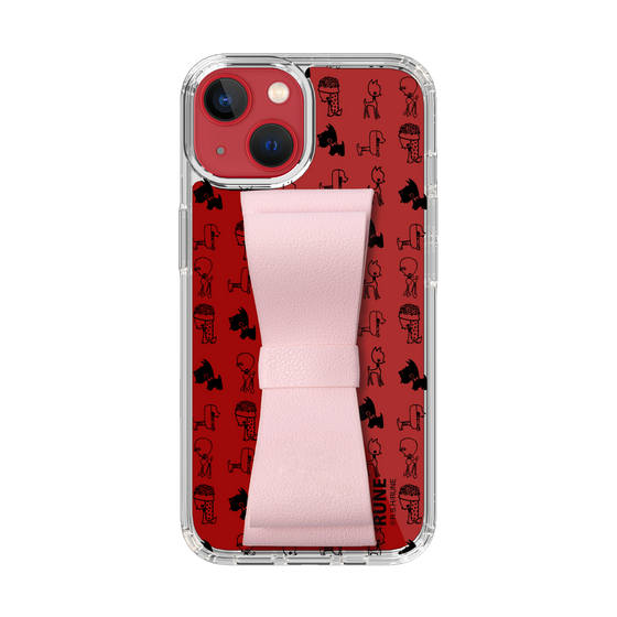 Slim Protection Case - STAND & RING RIBBON Sakura Pink［ Rune Naito - RUNE Animal Dog ］