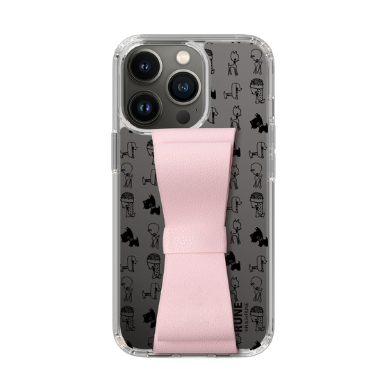 Slim Protection Case - STAND & RING RIBBON Sakura Pink［ Rune Naito - RUNE Animal Dog ］