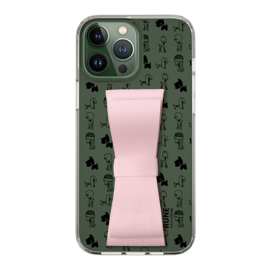 Slim Protection Case - STAND & RING RIBBON Sakura Pink［ Rune Naito - RUNE Animal Dog ］