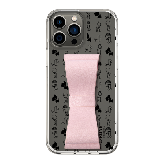 Slim Protection Case - STAND & RING RIBBON Sakura Pink［ Rune Naito - RUNE Animal Dog ］