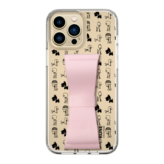 Slim Protection Case - STAND & RING RIBBON Sakura Pink［ Rune Naito - RUNE Animal Dog ］