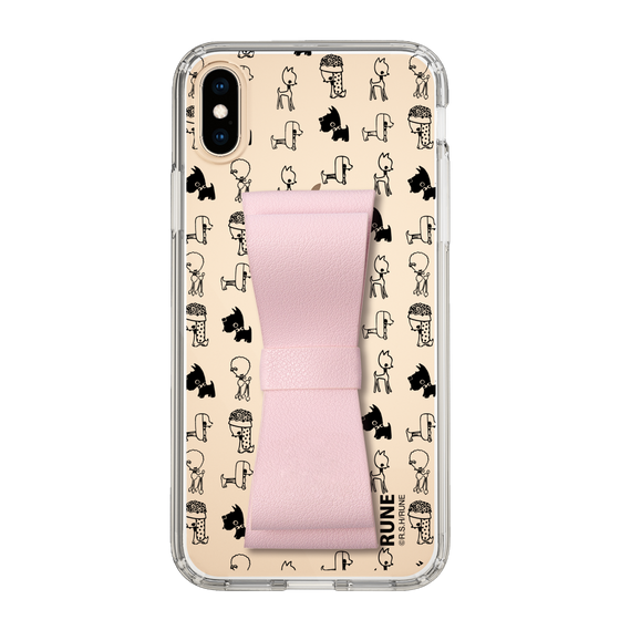 Slim Protection Case - STAND & RING RIBBON Sakura Pink［ Rune Naito - RUNE Animal Dog ］